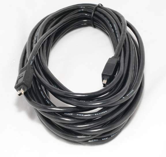 25FT Firewire Cable Black 4PIN 4PIN