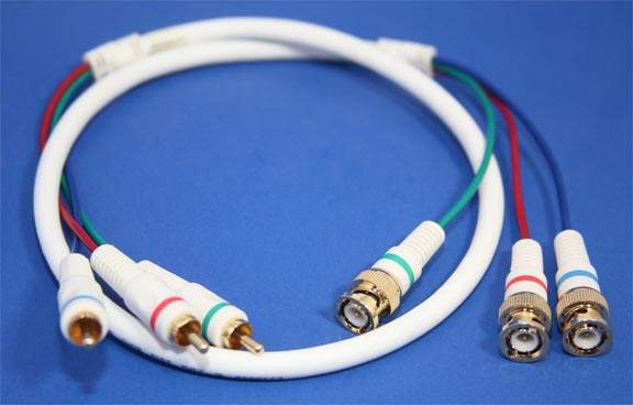 3-RCA to 3-BNC Component Cable Video 3Ft