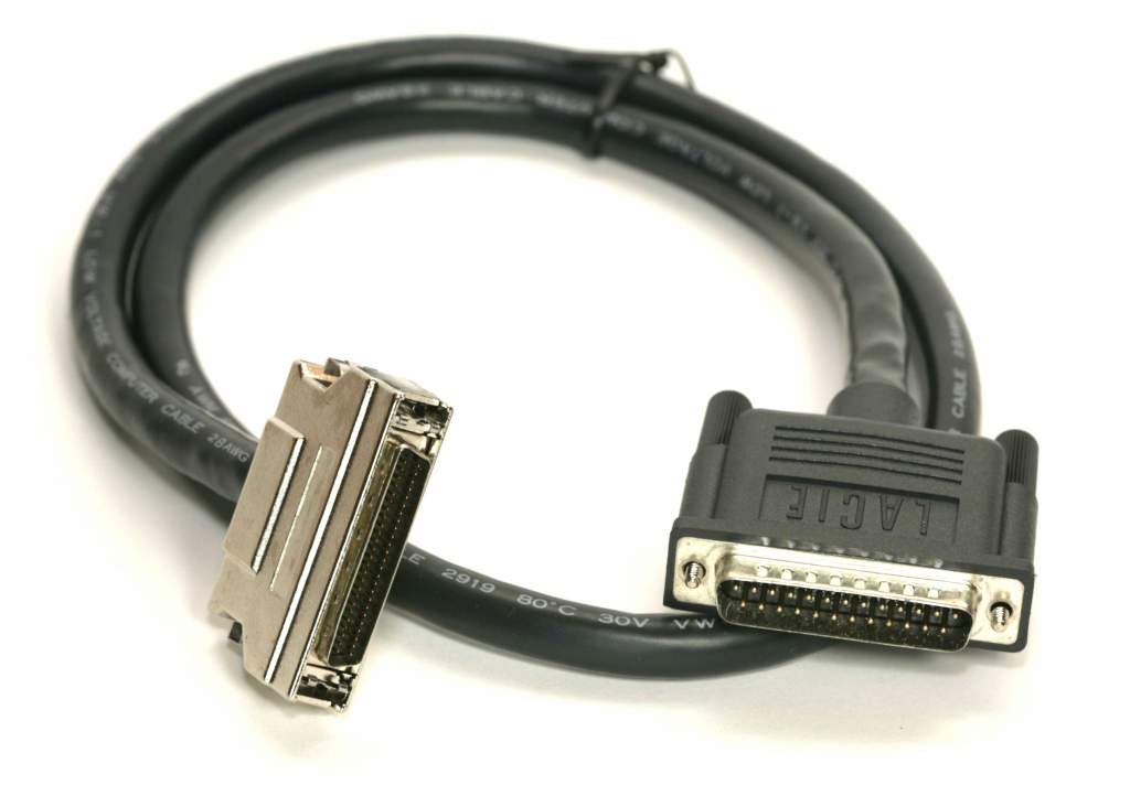 3FT SCSI-II HPDB50-M Latch to DB25-M Cable Black