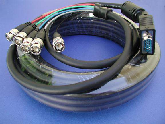 5 BNC to SUPER VGA HD15-M Cable 35FT