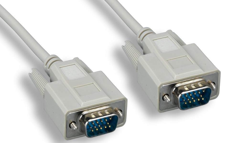 6FT VGA Monitor Cable HD15 Male to Male Beige