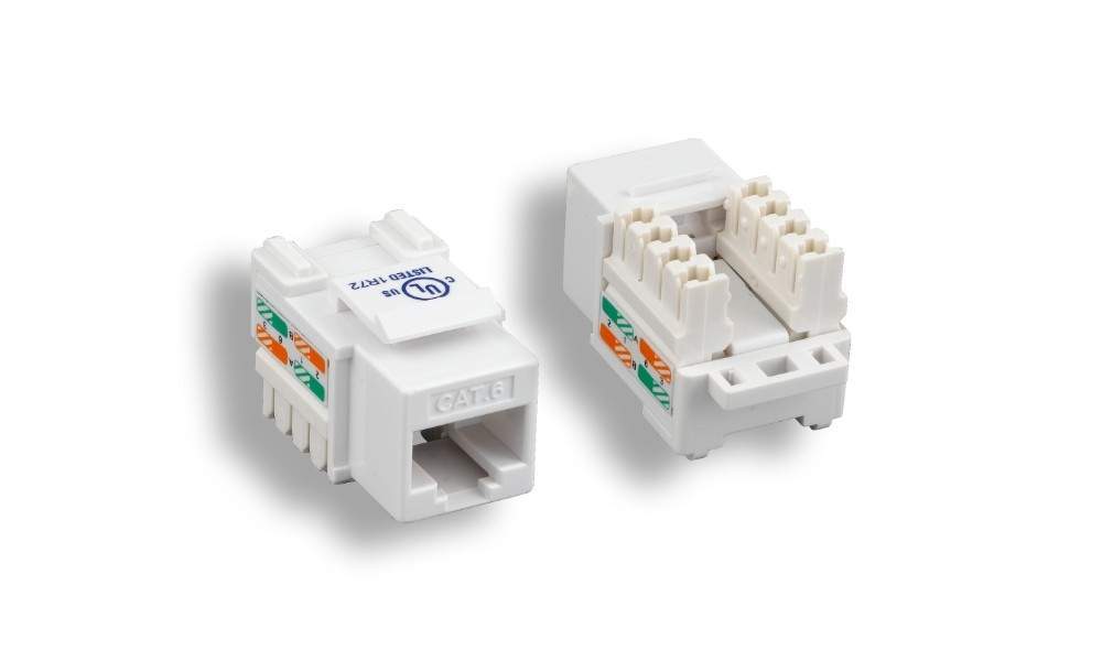 CAT6 RJ-45 Punch-Down Keystone Jack White