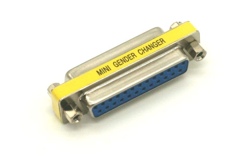 DB25 Female to DB 25 Female Mini Gender Changer Coupler 25pin D-SUB F/F