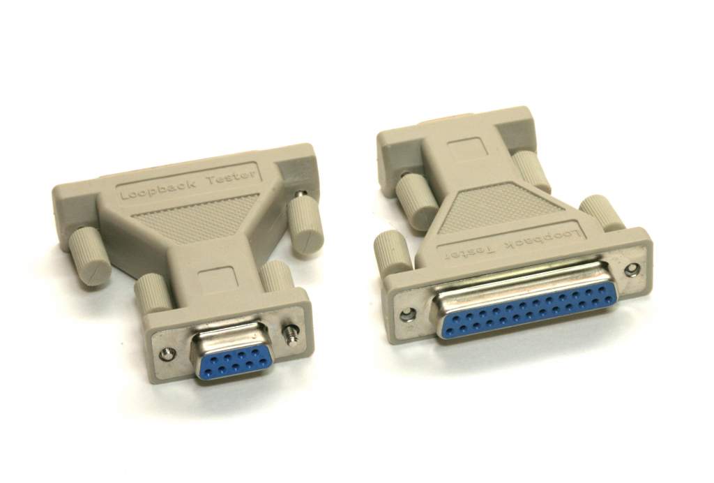 Loopback Adapter Tester Plug Serial DB25-F DB9-F