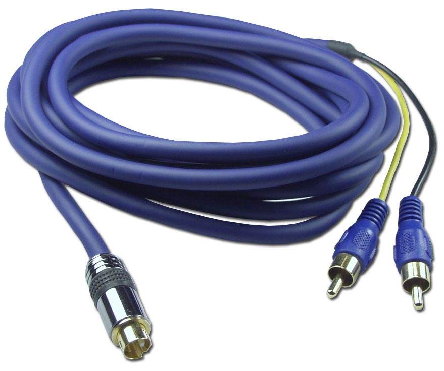 SVHS SVideo 4PIN MINI M to DUAL RCA 10FT Cable