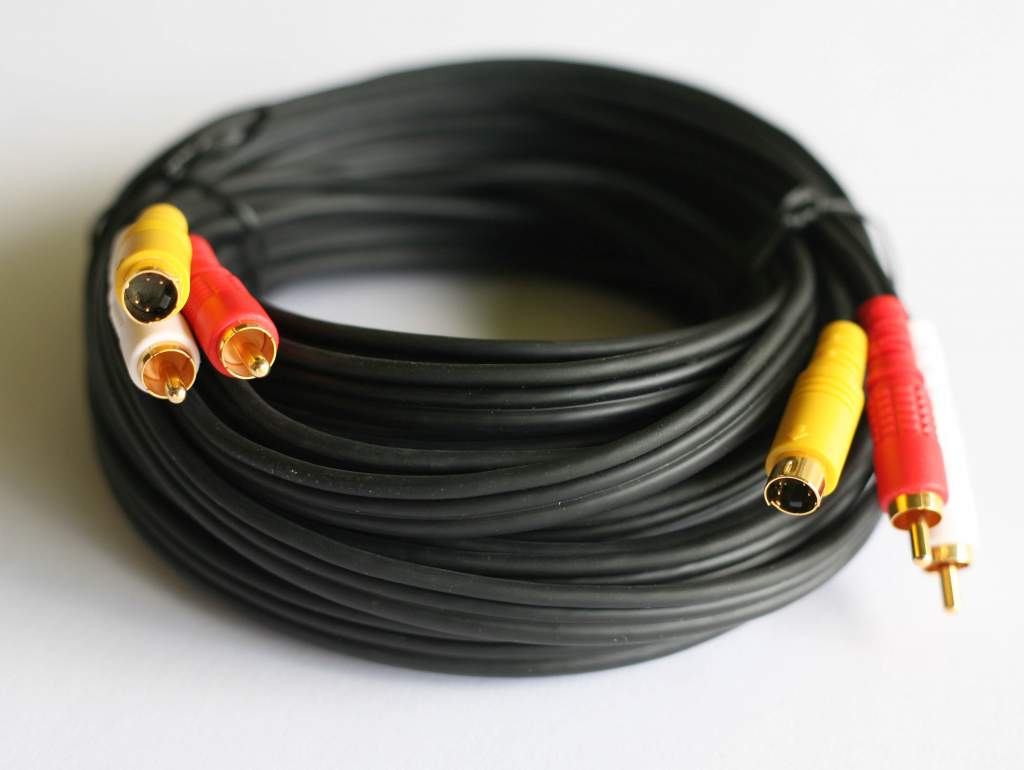SVideo Cable 4Pin MiniDin Male to Male 25FT Dual RCA Audio